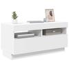 Vidaxl Szafka Pod Tv Z Oświetleniem Led, Biała, 80X35X40 Cm