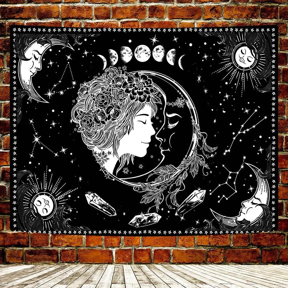 Moon Star Constellation Tapestry Wall Tapestry Zodiac Galaxy Space Tapestry Bohemia Wall Tapestry Art Tapestry
