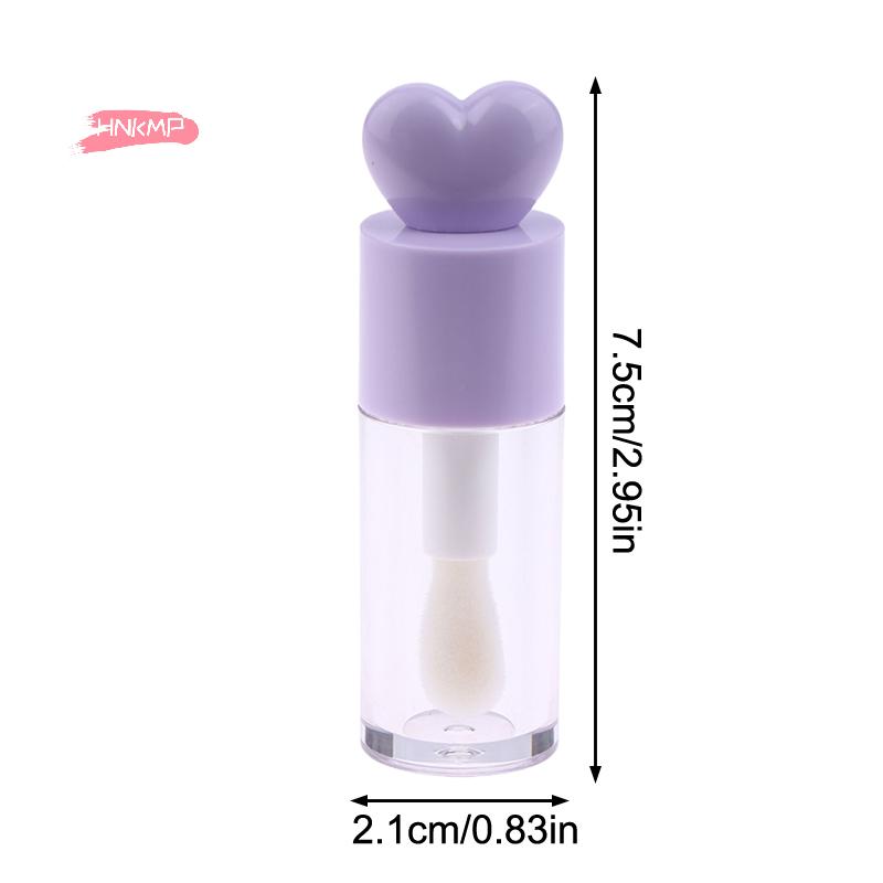4ml Cute Heart Shape Lip Gloss Tubes Clear DIY Cylindrical Lip Balm Tubes with Wand Refillable Cute Creative Lipstick Bottle
