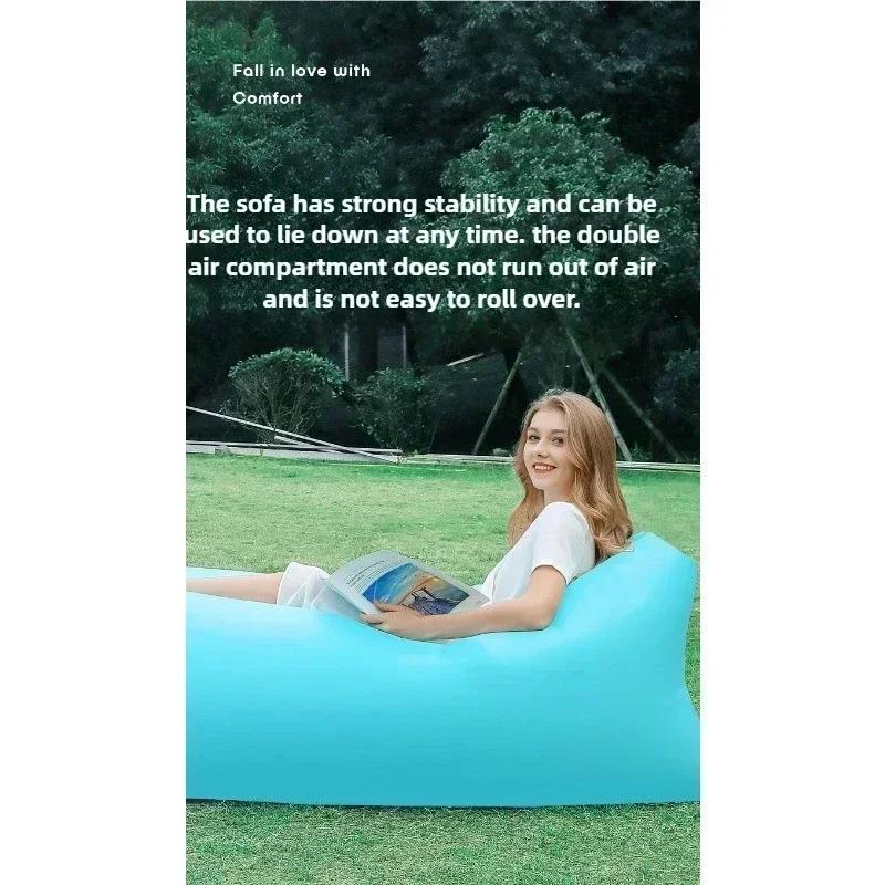 Kissenstil Aufblasbares Sandentdeckung Outdoor Tragbares Faules Luftsofa Faltbares Aufblasbares Bett Schlafsack Atmungsaktiv Praktisch
