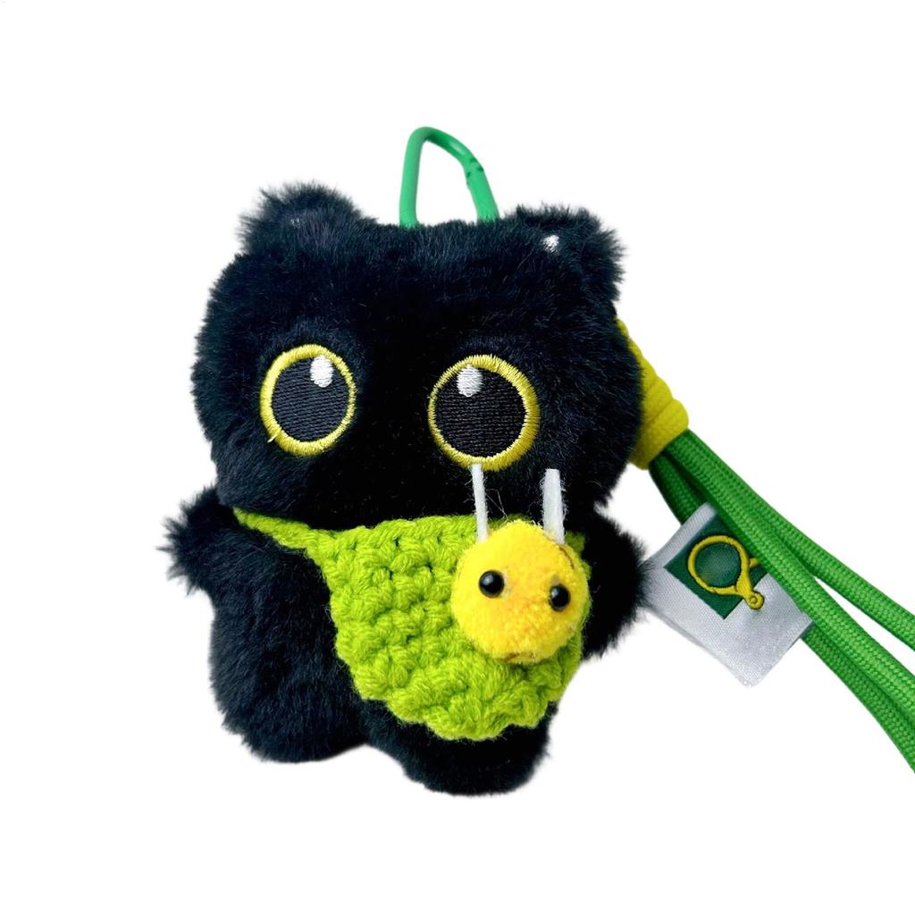 Black Cat Plush cute Doll Keychain Camera Shoulder Bag Doll Bag Pendant Car Key Ring Gifts Car Keyring Accessories