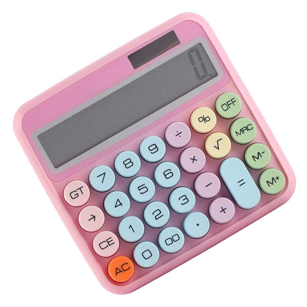 12 Digit Colorful Calculator Mechanical Keyboard Calculator Electronic Desktop Calculator for Home School