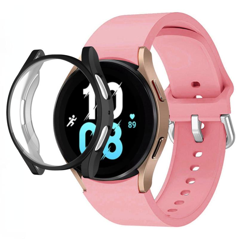 Silicone Strap+TPU Case for Samsung Galaxy Watch 5 44mm 40mm/4 44mm 40mm Sport Wristband for Samsung Watch 5/4 Protective Shell