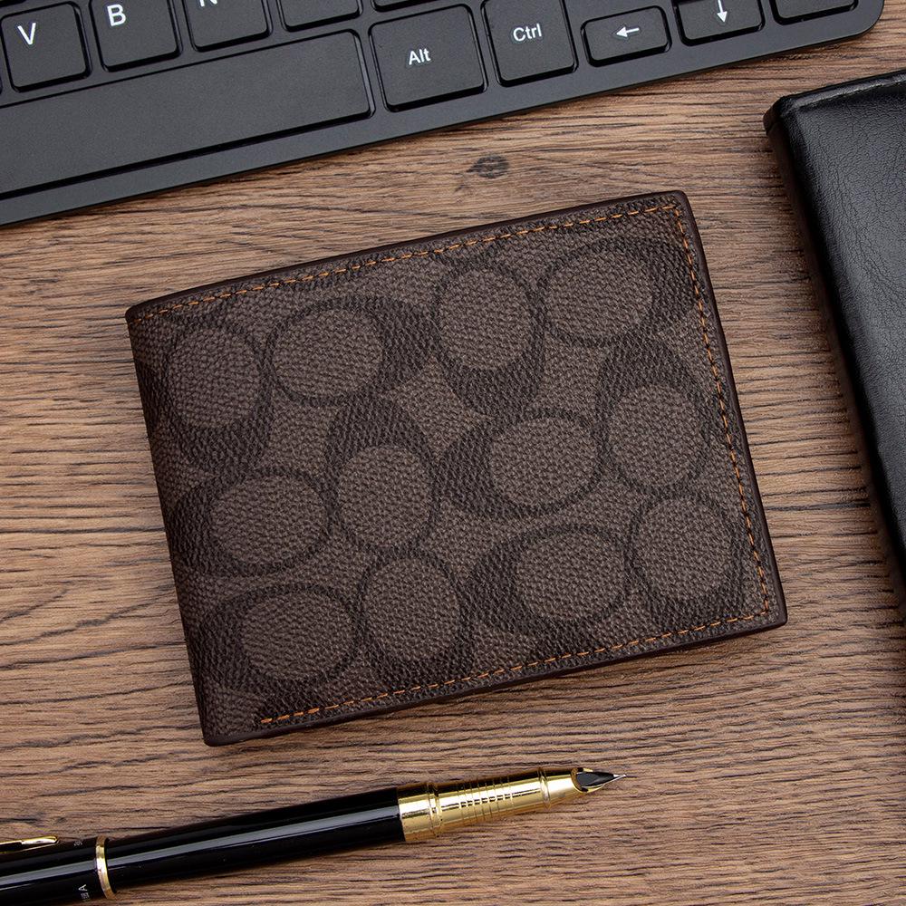 Men's Classic Bifold Leather Wallet with Zippered Coin Pocket