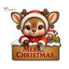 Festive Cartoon Santa Deer Ornaments Christmas Wooden Pendant, Decorative Reindeer/Santa Claus/Gnome Pattern Hanging Sign, Welcome Sign with Childlike