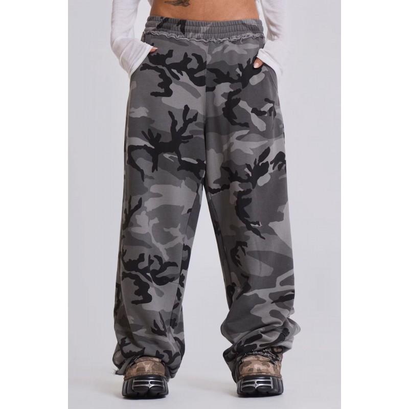 Unisex Streetwear Camo Print Relaxed Fit Straight Leg Sweatpants Casual Pants