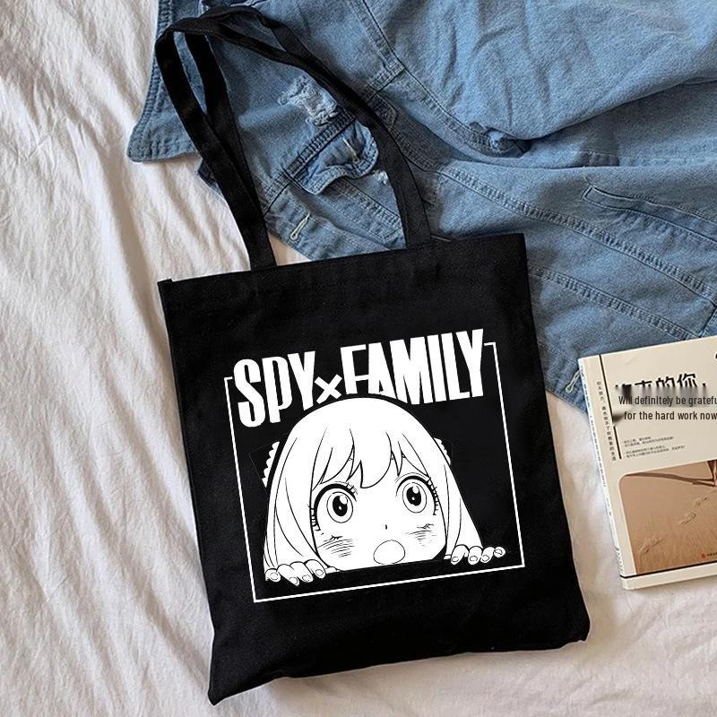 Spy x Family Anime Canvas Tote Bag - Harajuku Shoulder Bag for Students and Shopping