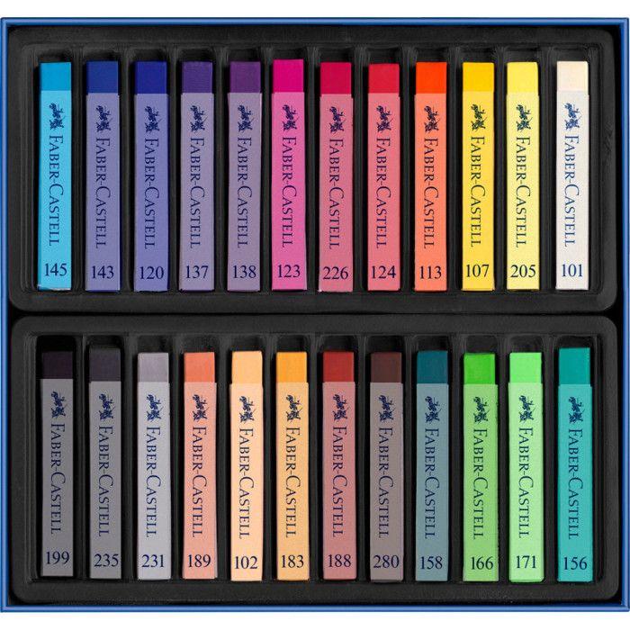 FABER-CASTELL Boîte 24 Pastels Carrés Tendres