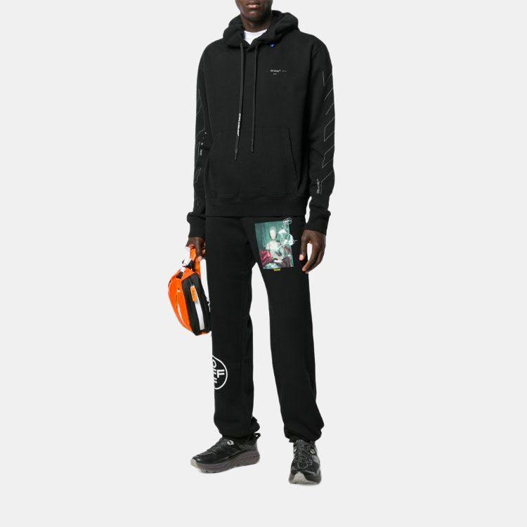 OFF WHITE Diag Unfinished Slim Hoodie OMBB034E19E300031091