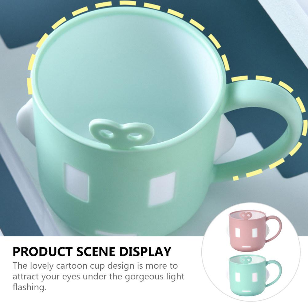 2Pcs Kids Cartoon Cups Environmentally Friendly PP Silicone Anti-Skid Thickened Bottom Smooth Rim Baby Safe Mouthwash Cup other