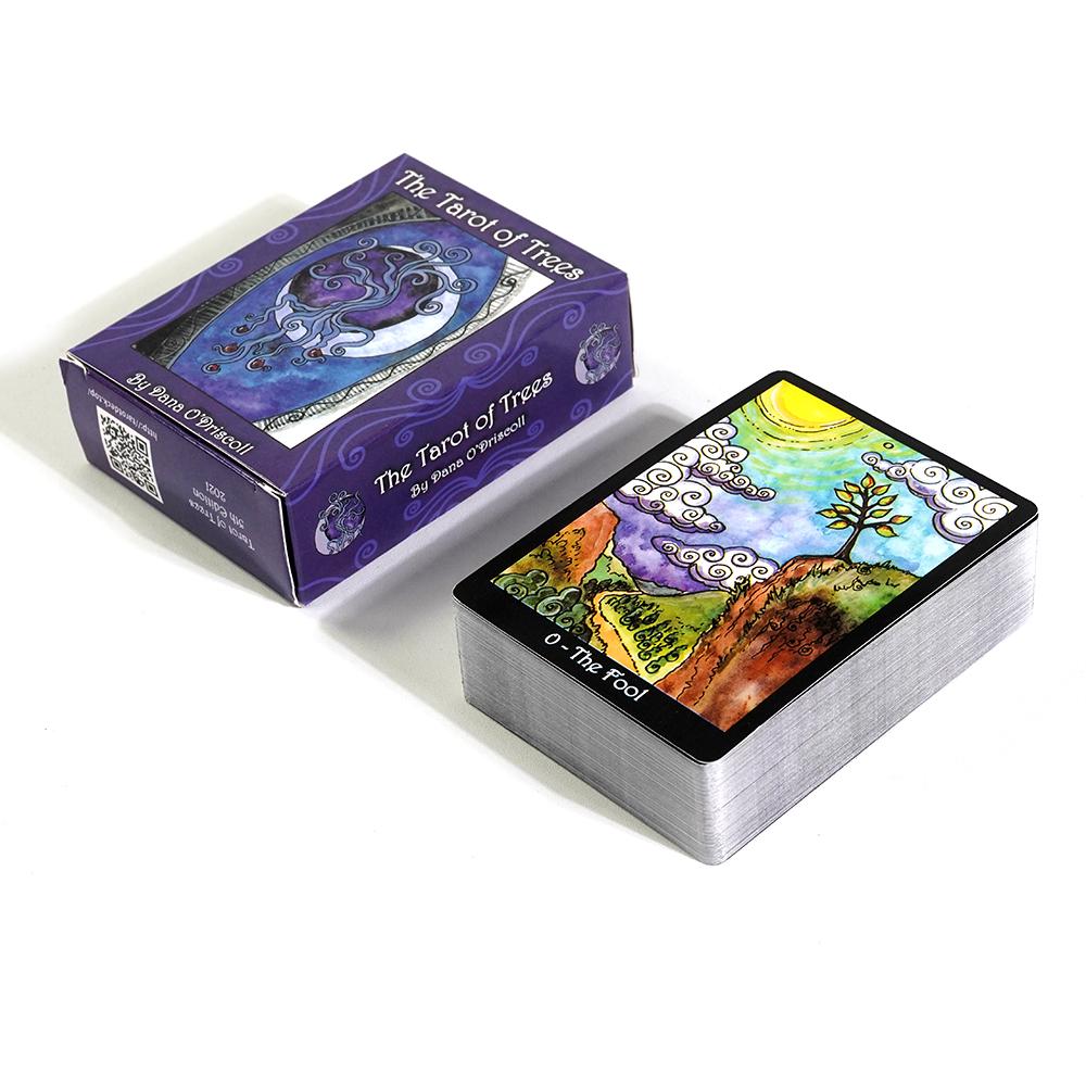 9.5*6.7cm Tarot of Trees 80 Cards Deck Pocket Sized Fortune Telling Game Divination Beginner Tarot Learning