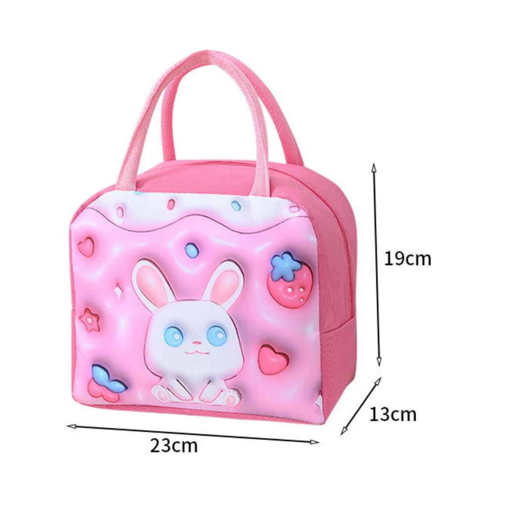 Cute 3d Cartoon Animal Pattern Thermal Lunch Box Cooler Bag Potable Insulated Bento Handbag Waterproof Picnic Food Container Bag