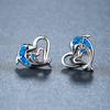 New Hollow Out Dual Color Heart To Heart Dolphin Earrings Versatile Earrings