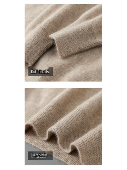 Herren 100% Wolle Rundhals Lockerer Sitz Kaschmir Strickpullover - Große Größen Basisschicht