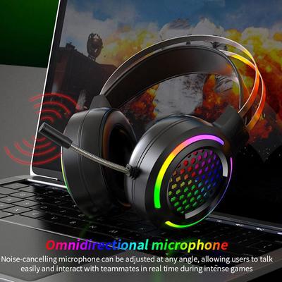 2020 Neuestes Gaming-Headset mit Rauschunterdrückung, Ohrhörer, kabelgebundene Kopfhörer, 7.1 Surround-Stereo-Sound, Headsets mit Mikrofon, LED, flexibel, für PC