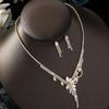 Bright Diamond Necklace Earrings Bridal Wedding Accessories Fashion Claw Chain Wedding Banquet Dress Set