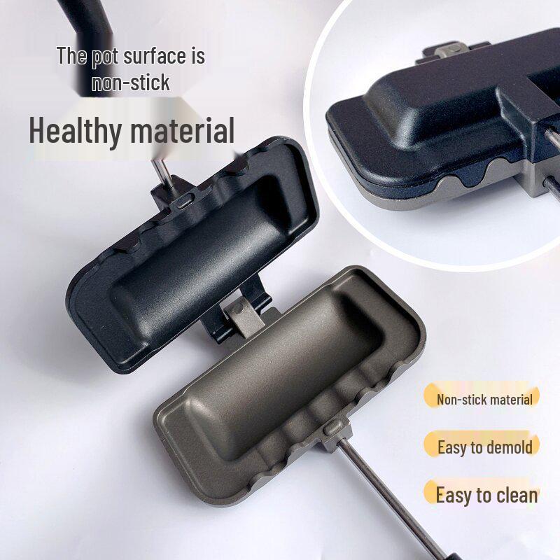 Aluminum Alloy Non-Stick Double-Sided Sandwich and Cake Grill Pan for Outdoor Use