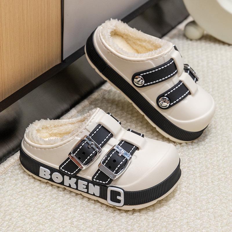 EVA Kids' Waterproof Cotton Slippers - Warm, Retro, Indoor/Outdoor Wear