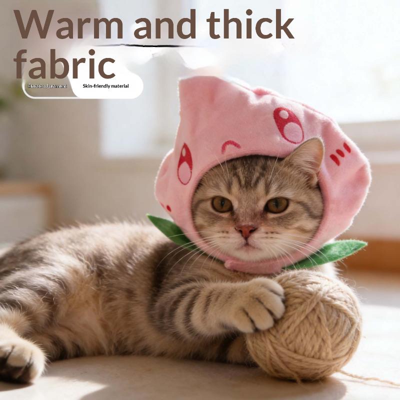 Cute Tiger Fruit Cat Plush Hat Cat Puppy Cosplay Costume Pet Accessories Adjustable Comfortable Warm Headdress Pet Headwear