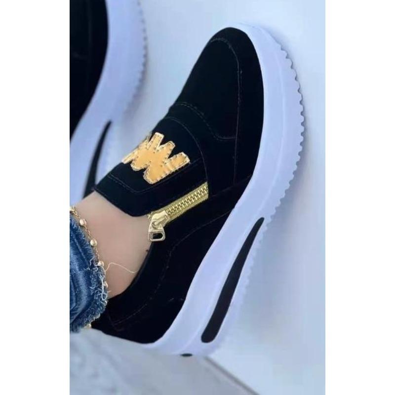 New Fashion Women Casual Sneakers Printed Side Zipper Platform Plus Size Vulcanized Shoes Zapatos Mujer