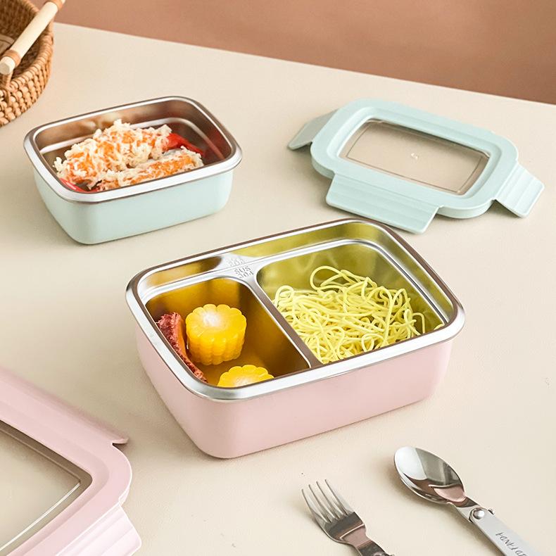 Divided Bento Lunch Box Detachable Lid Student Portable Large Capacity Sealed Lunch