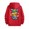 Vibrant Hooded Sweater - Bold "They Not Like Us" Pattern