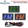DC 4,5-30V Mini Digital LED Thermometer für Auto Temperatur Monitor Panelmeter Messbereich -50-110°C Mit Temperatursensor