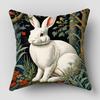 Cute Rabbit illustration Pillow Covers,Polyester Decorative Cushion Cases for Living Room Sofa (Pillow Inserts Not Included)