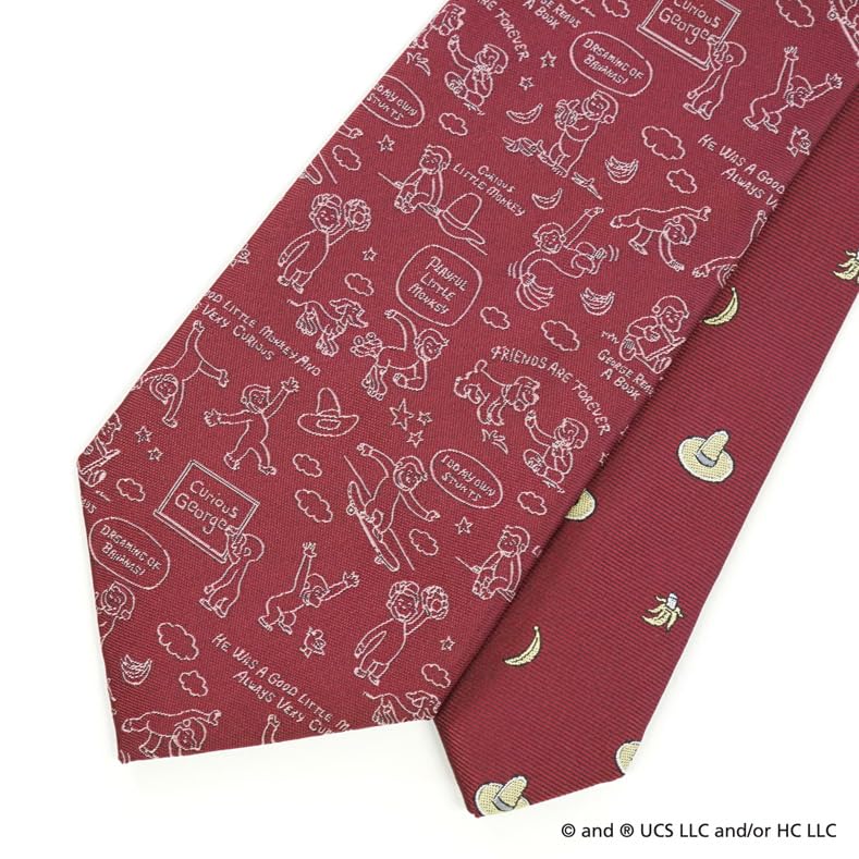 Curious George Tie UND49161 Red, Party Tie, Character Gift