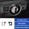Real Carbon Fiber For Mercedes Benz CLA 2014-2018 Car Headlight Adjustment Button Decoration Sticker Car Interior Accessories