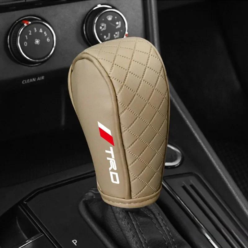 Car Shift Handle Cover Fashion PU Leather Handle Cover Grip Non-Slip Protective Covers For TRD Toyota camry chr corolla rav4