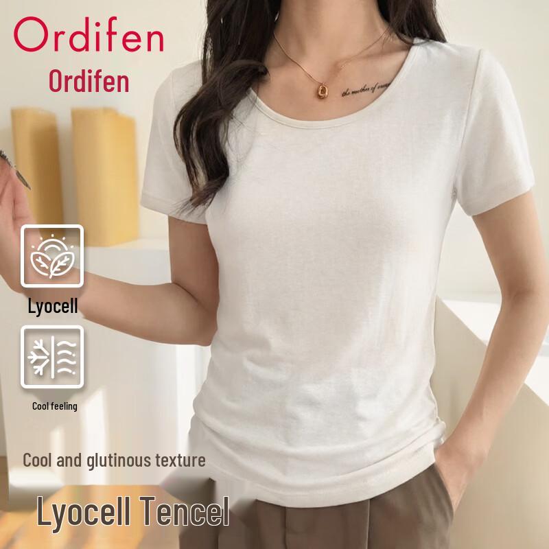 

Audifin Women s Lyocell Blend Slim Fit Short Sleeve Tee 2XL