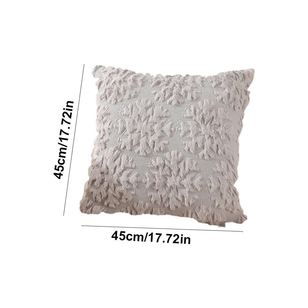 Christmas Pillow Covers 45x45cm Soft Plush Pillowcase (White Snowflakes)
