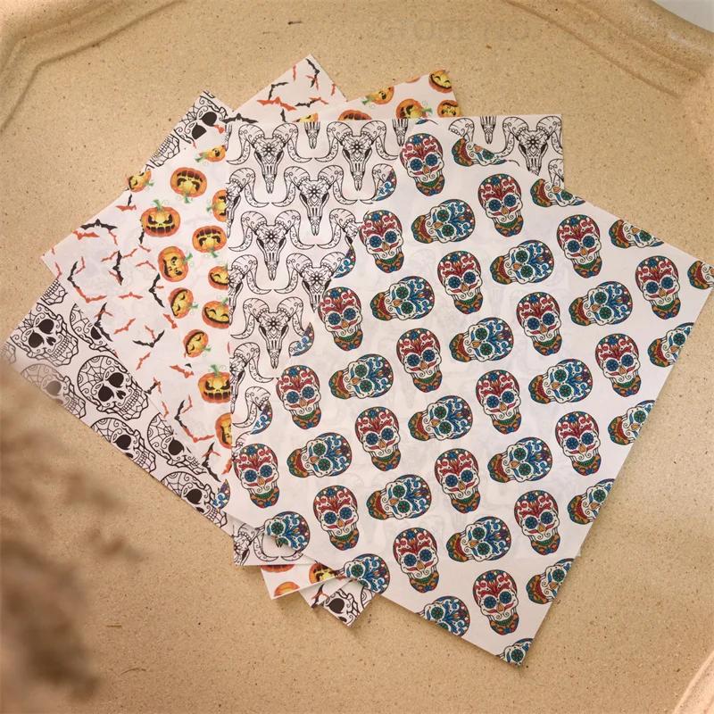 Halloween Theme Series Polymer Clay Transfer Paper DIY Earrings Jewelry Coloring Color Sticker Ceramic Craft Pottery Making Tool