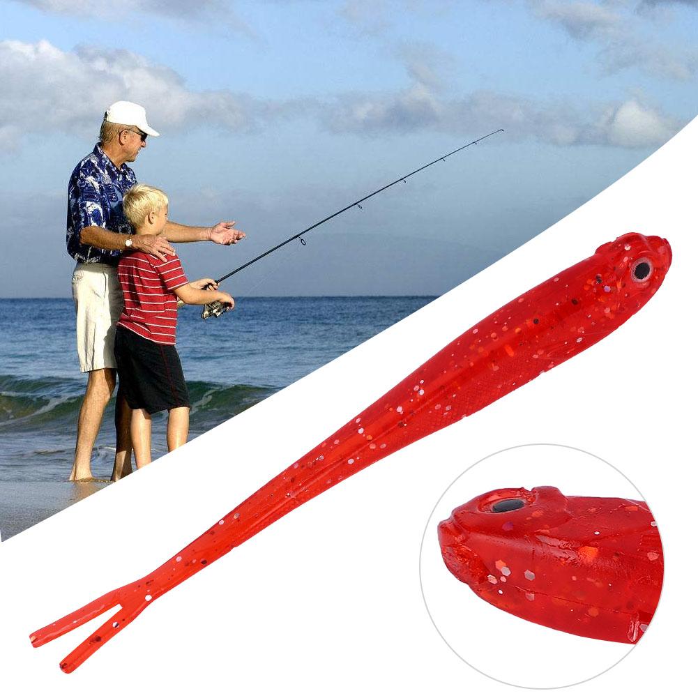 10pcs Freshwater Seawater PVC Fishing Bait 13cm Lifelike Soft Lures Accessory (Red)