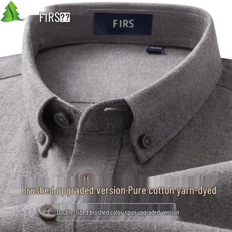 Sugiyama Herren Zweifach aufgerautes Reines Baumwoll Flanellhemd