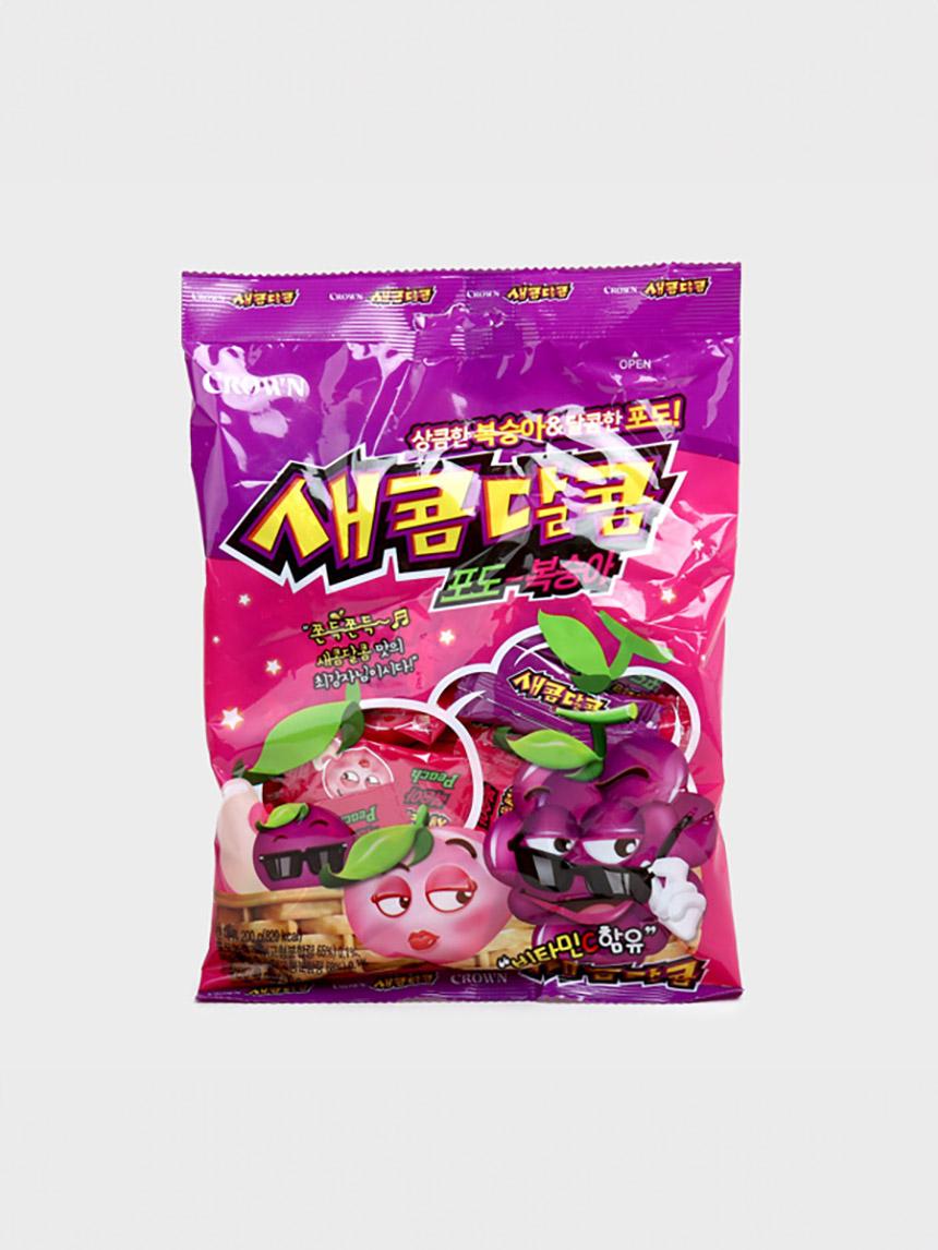 Crown Sweet & Sour Grape & Peach Candy Mix 200g 1ea