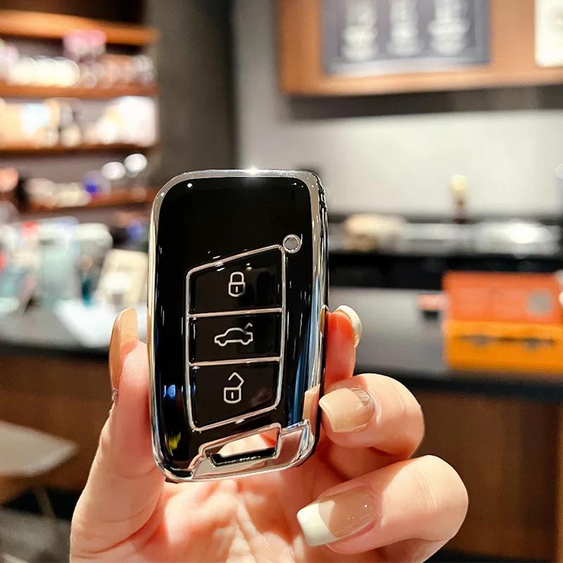 NEUE Mode TPU Auto Fernbedienung Schlüsselhülle Abdeckung Schale Für VW Volkswagen Passat B8 Magotan Für Skoda Kodiaq Superb A7 Smart Keyless