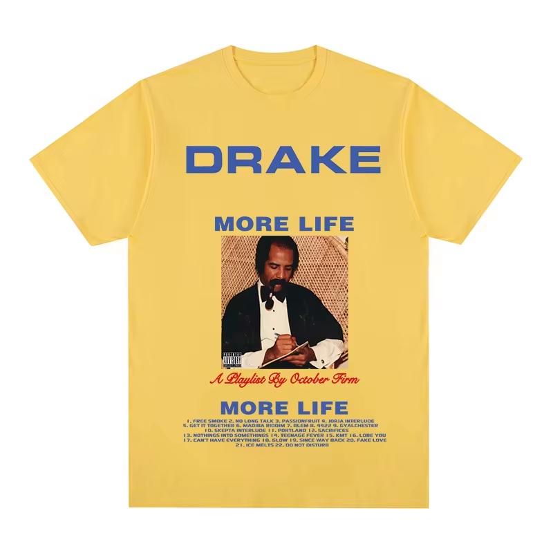 Unisex New Casual Cotton Hip Hop Short Sleeve T-Shirt With Drake Vintage & For All The Dogs Letter Print T-shirt