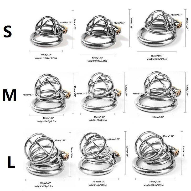 Stainless Steel Chastity Cock Cage S/M/L
