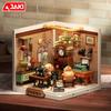JAKI Capibala Building Blocks Super Town Small Particle Assembly Cartoon Street Scene Toy Models Ornament Children Birthday Gift