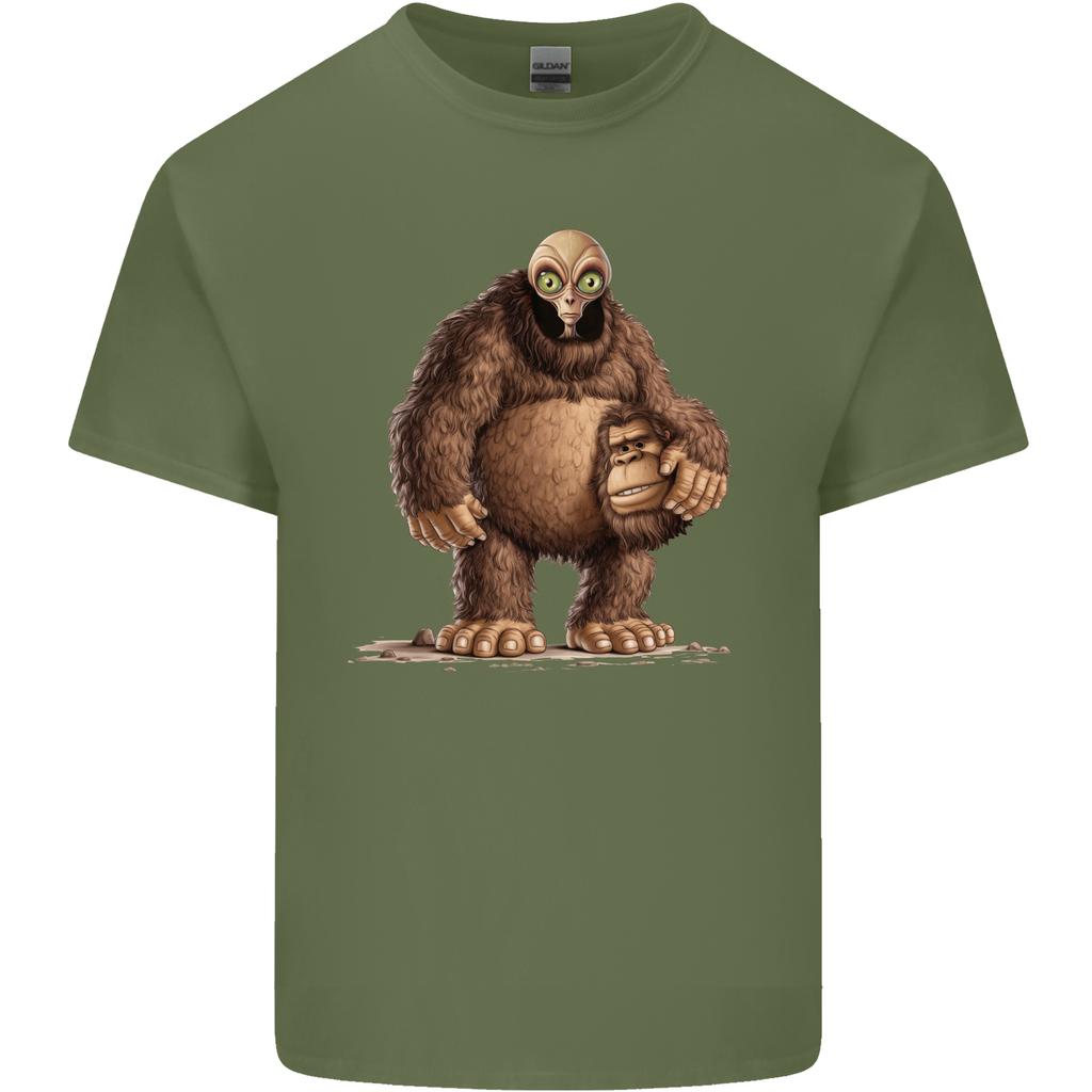 Alien in a Bigfoot Fancy Dress Outfit Ape Gorilla Unisexs Light Cotton TShirt