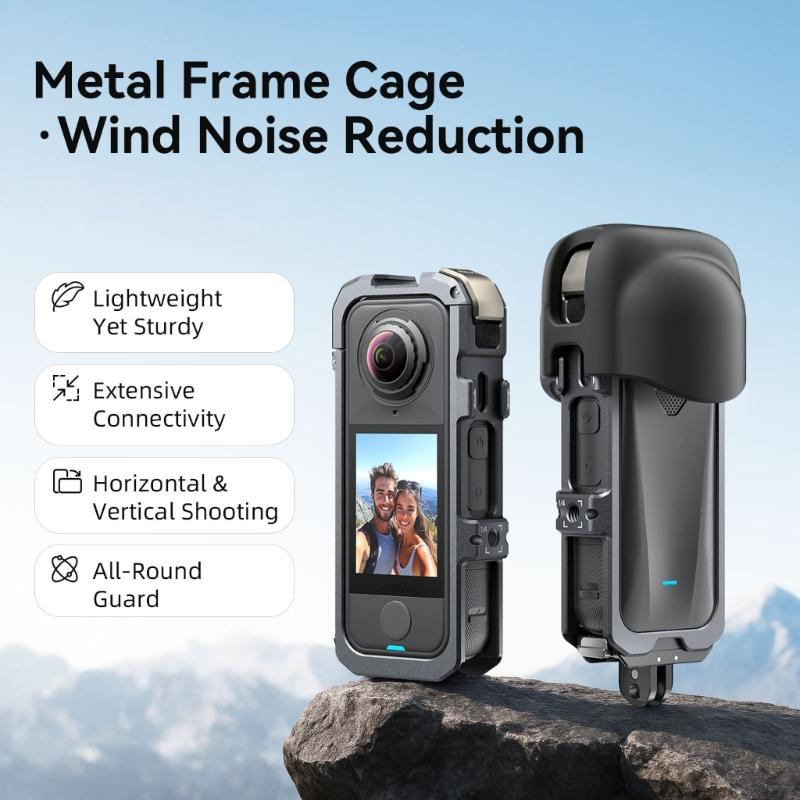Quick Release Cage For X4 Air Action Camera Mount With Cold Shoe Full Protective Frame Case Accessories