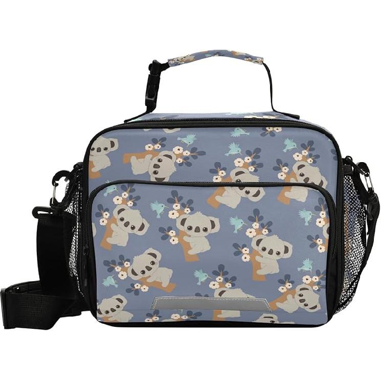 Dinosaur Animal Print Yellow Lunch Box Boys, Lunch Bag for Kids School Insulated Tote Bag Cooler Tote with Adjustable Shoulder Strap for Girls