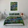 Underwater Fish Chasing Lure Bedding Set For Kids Luxury Gift 3Pcs Digital Print Comforter Set Soft Comfortable Breathable