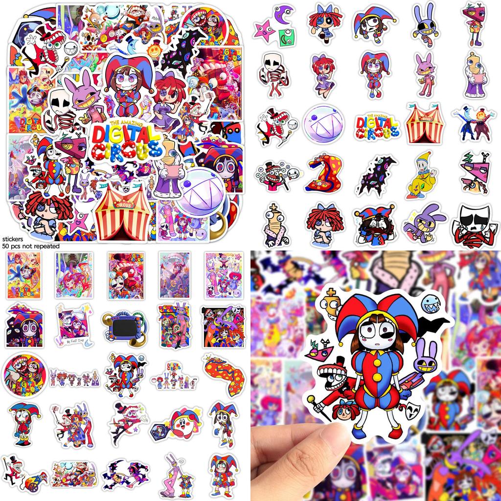Amazing Digital Circus Cartoon Stickers 60 Count Fun And Unique Designs Car Decals