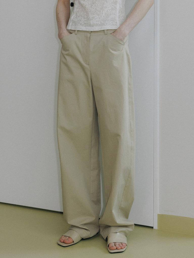 Loeuvre Curved Wide Cotton Pants Sw6Ml788_2Color