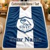 Flannel BlanketSheffield Wednesday FC Custom Name Text Personalized Soft Warm Throw Blanket Home Decor Gift