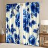 Set Of 2 Window Curtains Blue White Flowers Versatile Fabric Without Electricity Carnival Decor Curtain Made Polyester