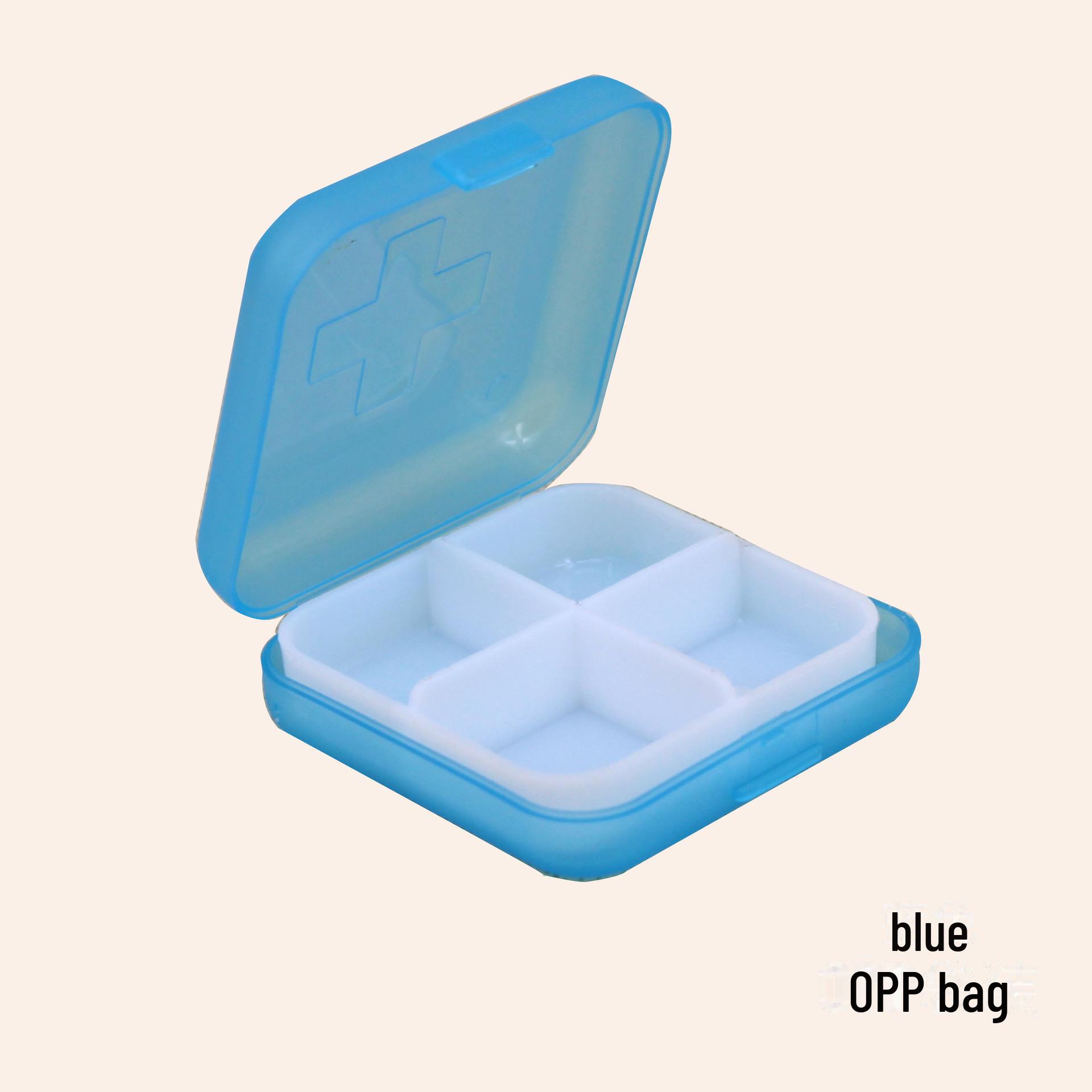 

Компактный 4-секционный мини-ящик для хранения лекарств и ювелирных изделий синий